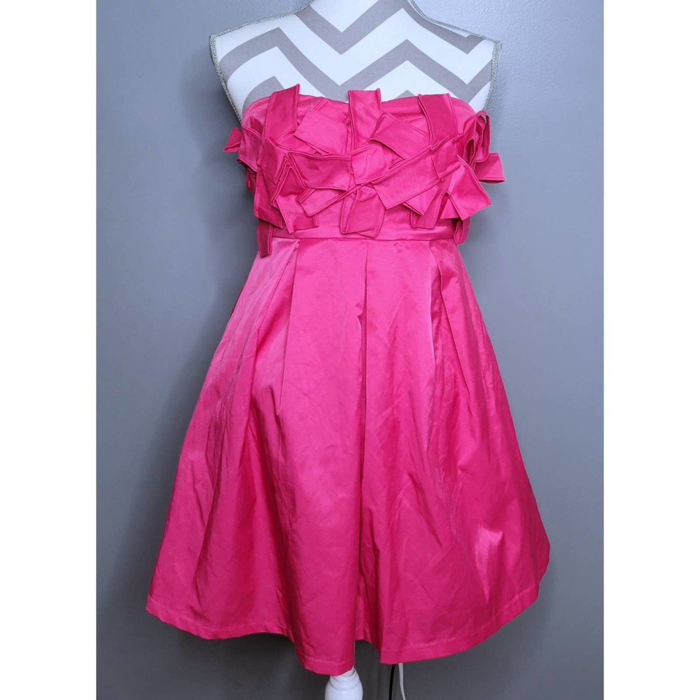 Fumblin Foe Anthropologie Strapless Dress Fuchsia Cocktail Prom Empire Waist S